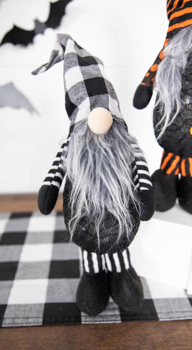 16” B/O Lighted Fabric Standing Halloween Gnome
