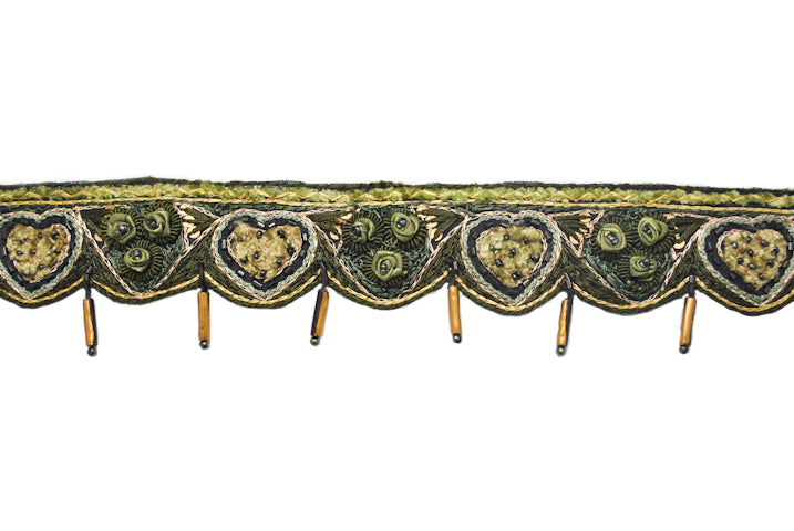 Hand-Crafted Bugle Bead Rose Trim