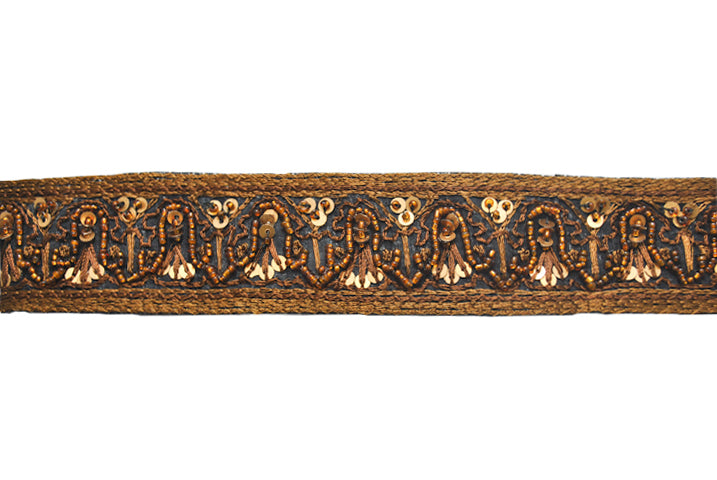 Beaded Trim Handcrafted Indian Maroon 1 Inch