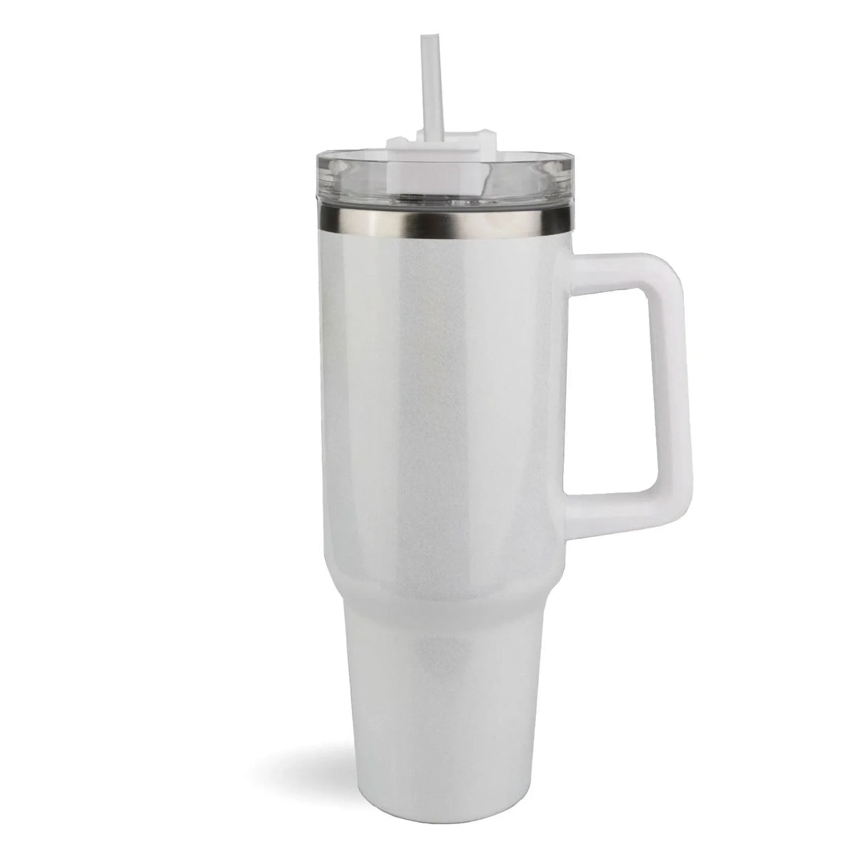 40 oz Handled Tumbler Shimmer - White