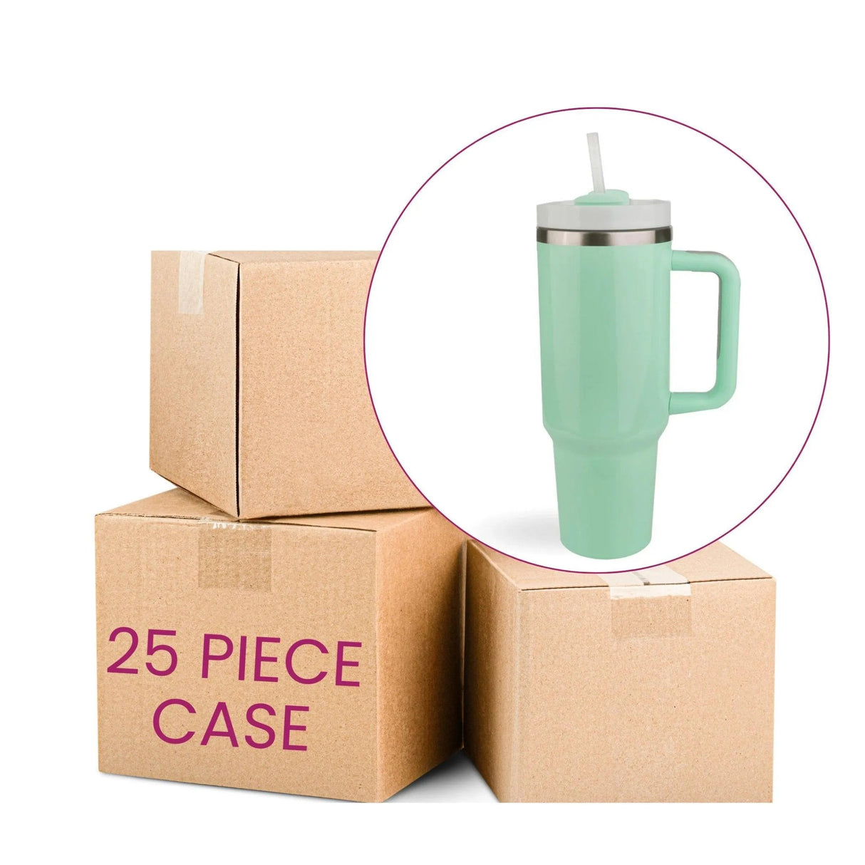 40 oz Handled Tumbler Standard Glossy - Mint