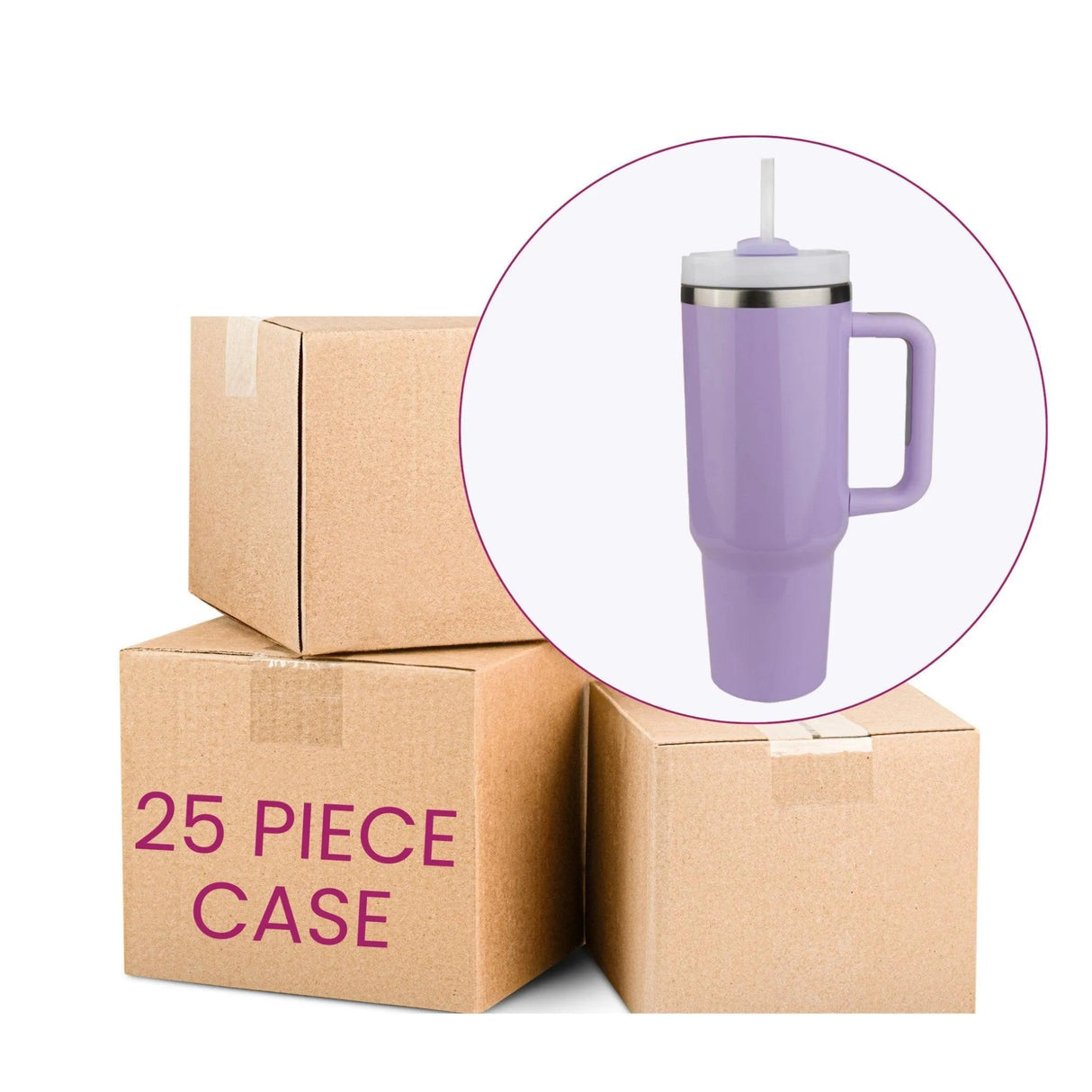 40 oz Handled Tumbler Standard Glossy - Purple