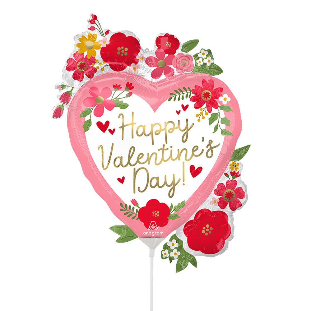 Valentine's Day Floral Mini Shape Foil Balloon