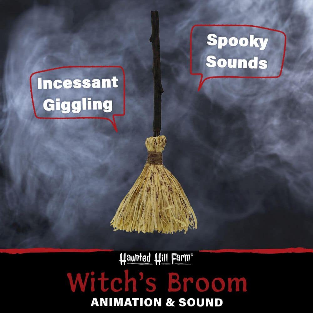 26 Inc. Animated Witch’s Broomstick With Sound and Movement