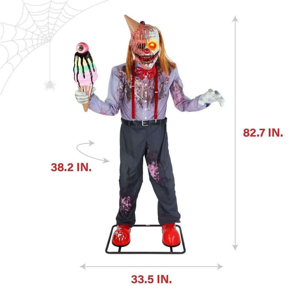 6.9 ft Life-Size Motion Sensor I Scream Clown Animatronic Tekky