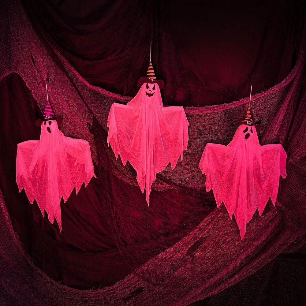 26 in. Hanging Ghosts Set of 3 Halloween Prop