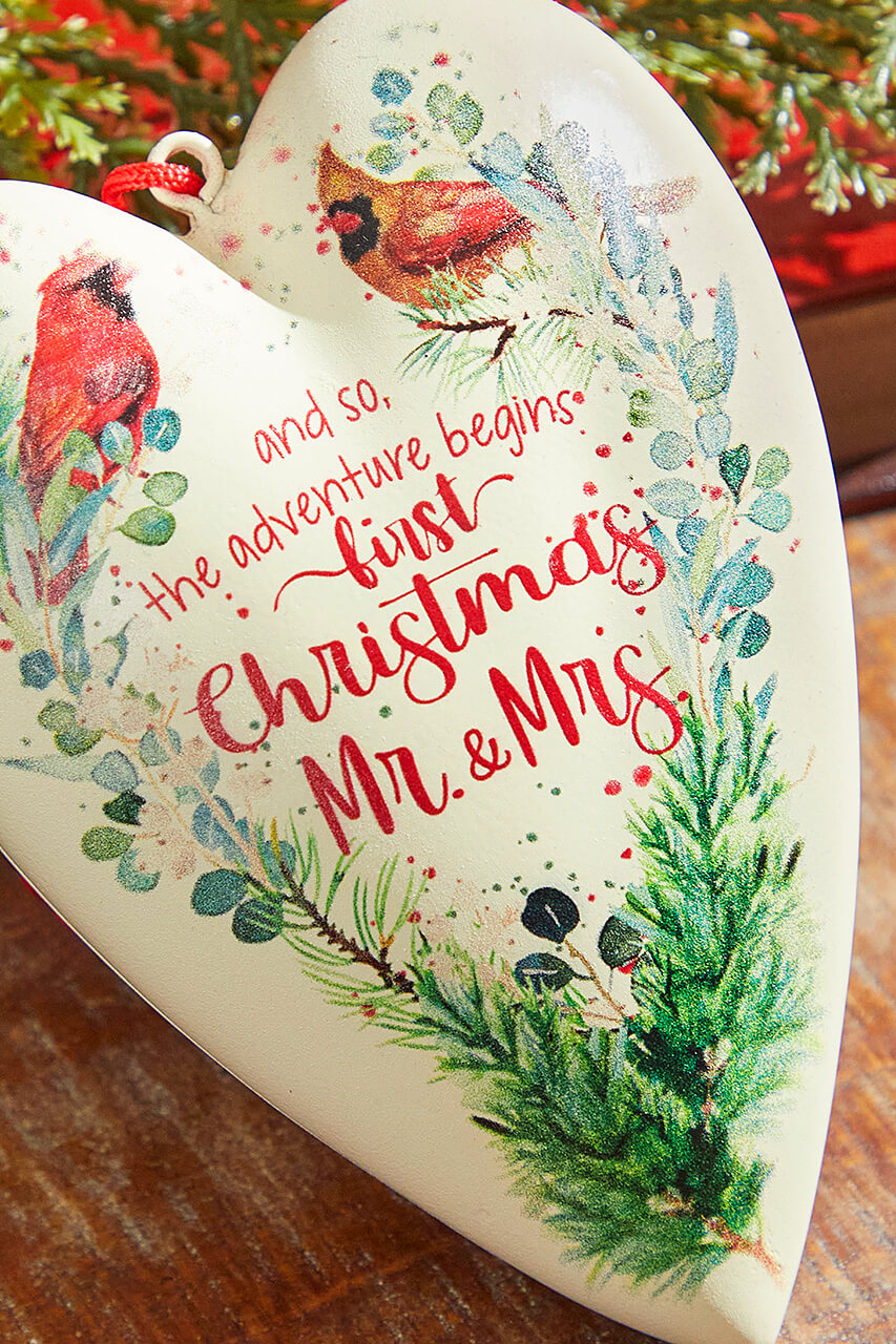 5.5" Mr. & Mrs. Heart Ornament