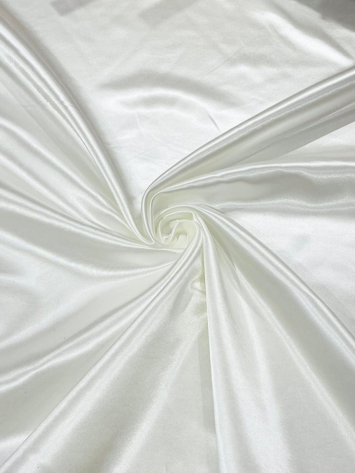 Heavy Shiny Bridal Satin Polyester Fabric - Solid Glossy Finish, 58" Width (1 Yard)