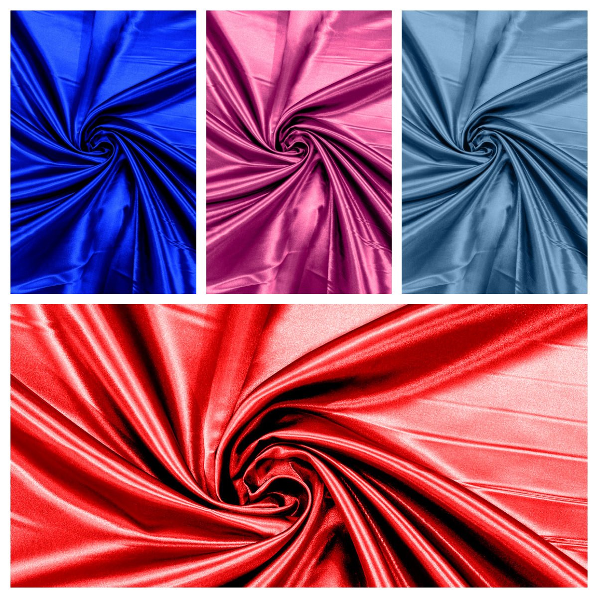 Heavy Shiny Bridal Satin Polyester Fabric - Solid Glossy Finish, 58" Width (1 Yard)