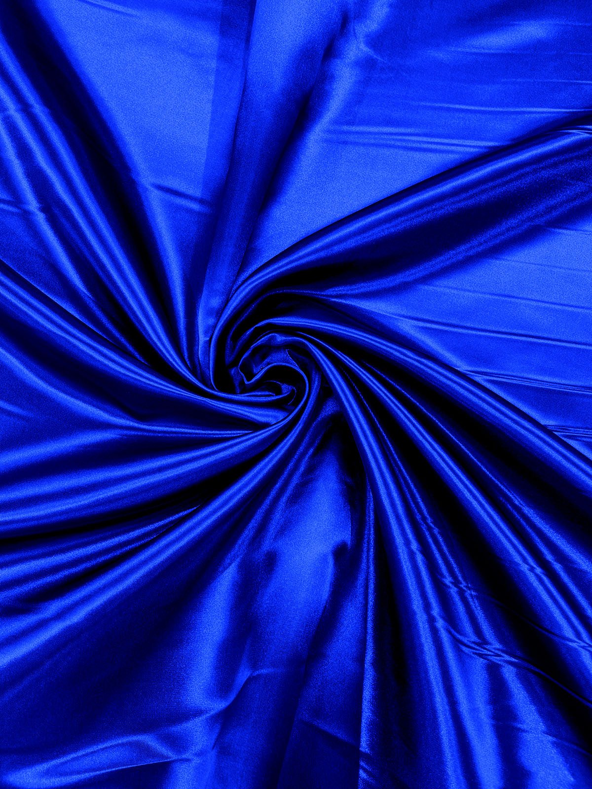 Heavy Shiny Bridal Satin Polyester Fabric - Solid Glossy Finish, 58" Width (1 Yard)