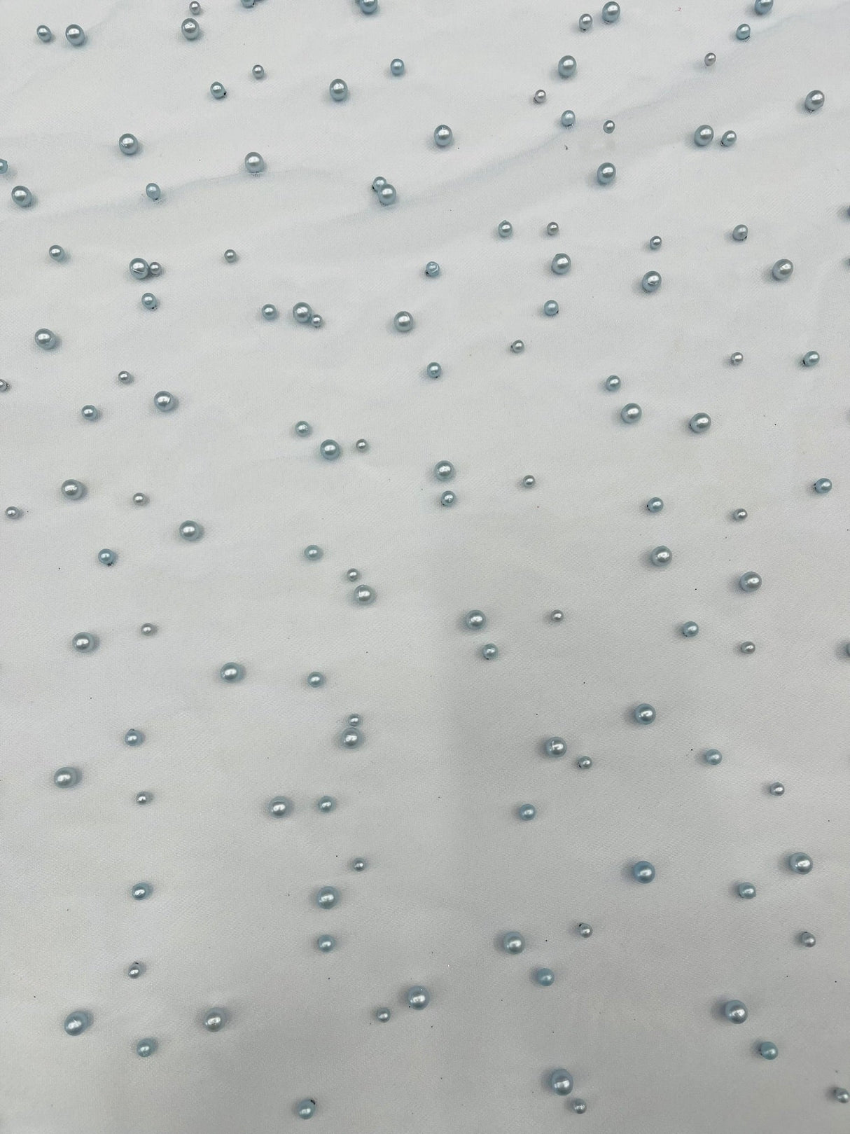 Heavy Scattered Pearls Studded Mesh Pearl Mesh Fabric - Scattered Pearls, 58" Wide (1 Yard)