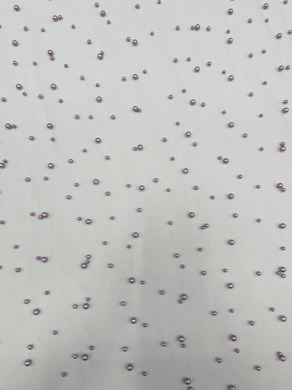 Heavy Scattered Pearls Studded Mesh Pearl Mesh Fabric - Scattered Pearls, 58" Wide (1 Yard)