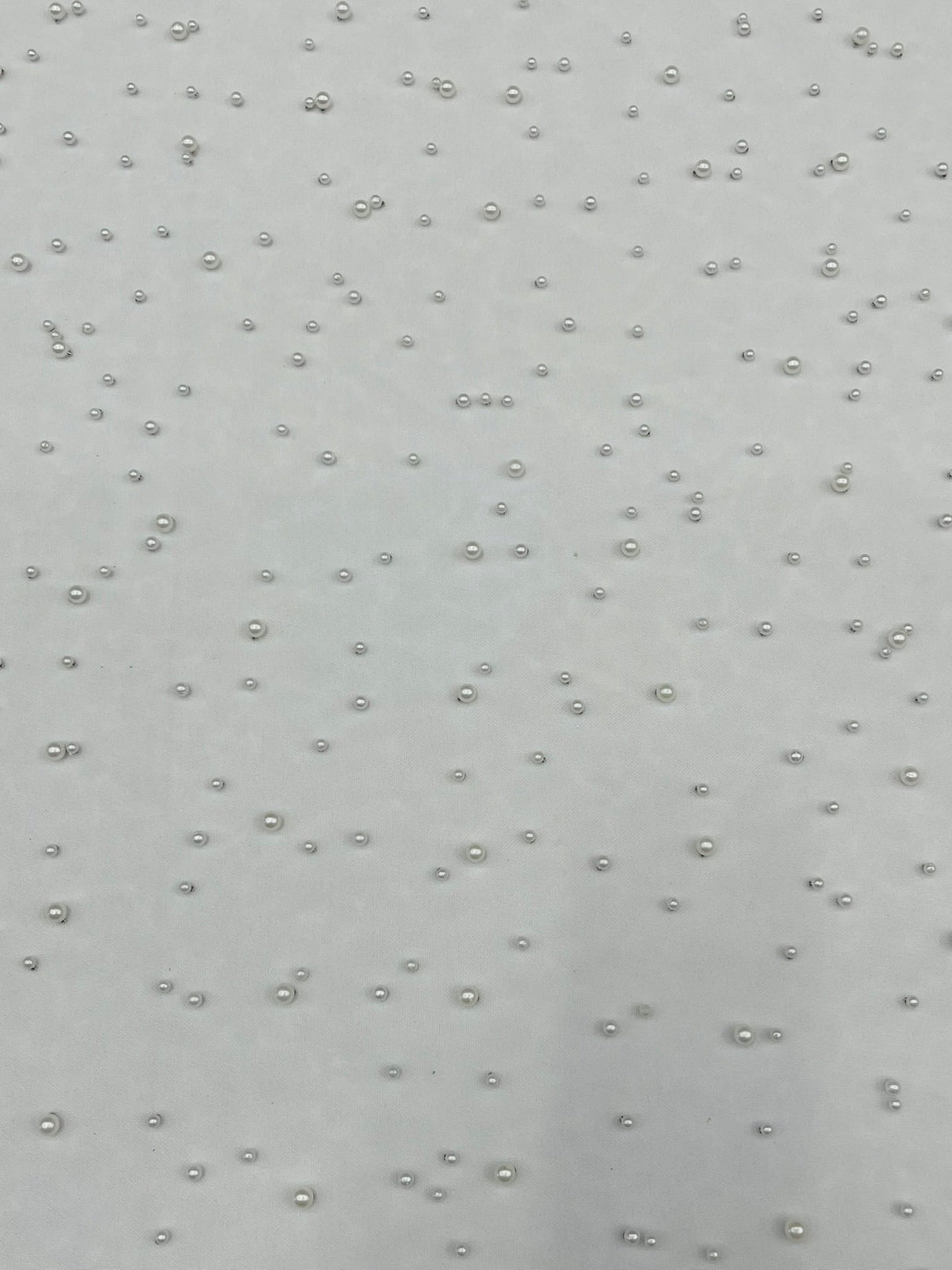 Heavy Scattered Pearls Studded Mesh Pearl Mesh Fabric - Scattered Pearls, 58" Wide (1 Yard)