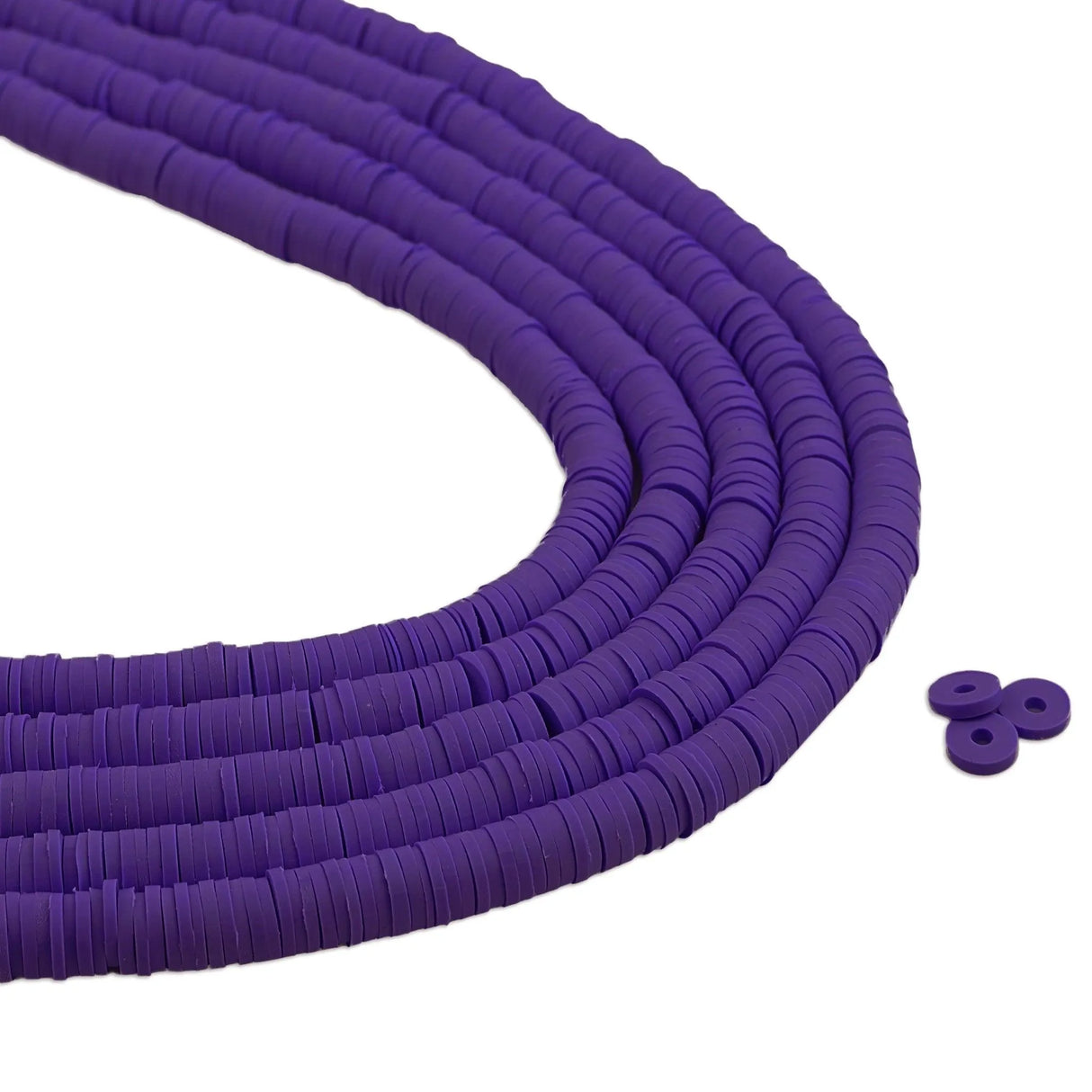 Heishi Polymer Clay Disc Beads 6mm - Enchanted Purple (3200 beads - 10 Strands 15")