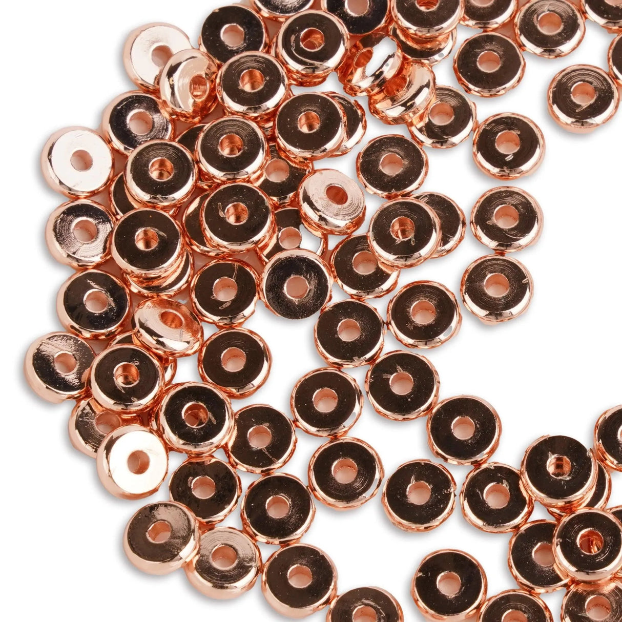 Heishi Metal Disc Beads 6mm - Rose Gold (100 per Bag)