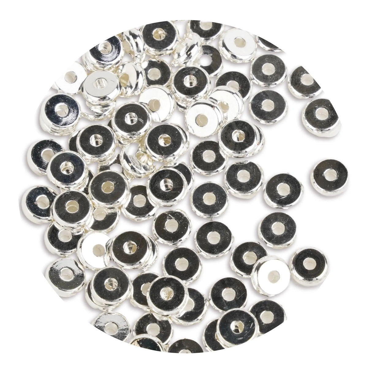 Heishi Metal Disc Beads 6mm - Silver (100 per Bag)