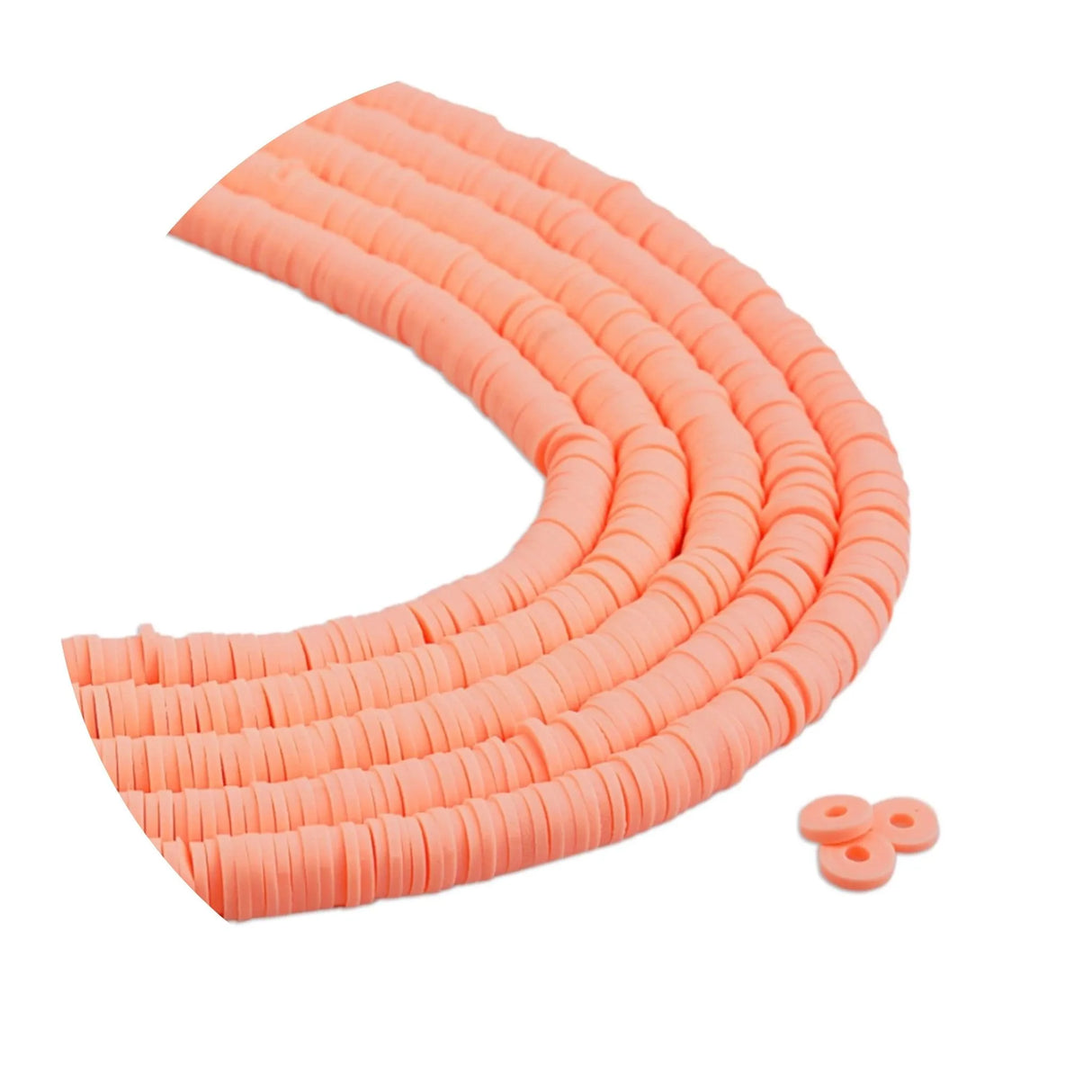 Heishi Polymer Clay Disc Beads 6mm - Pale Orange (3200 beads - 10 Strands 15")