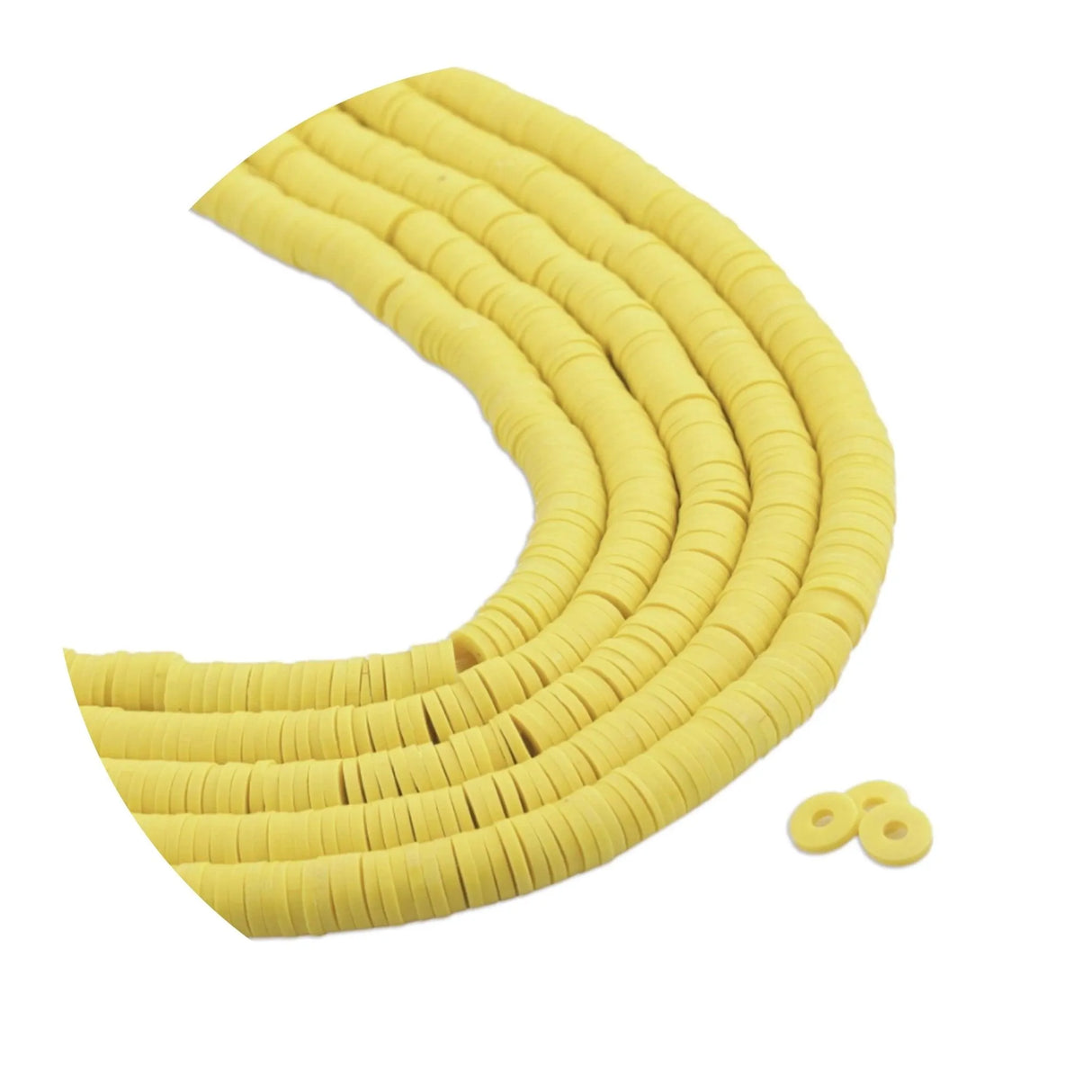 Heishi Polymer Clay Disc Beads 6mm - Pale Yellow (3200 beads - 10 Strands 15")