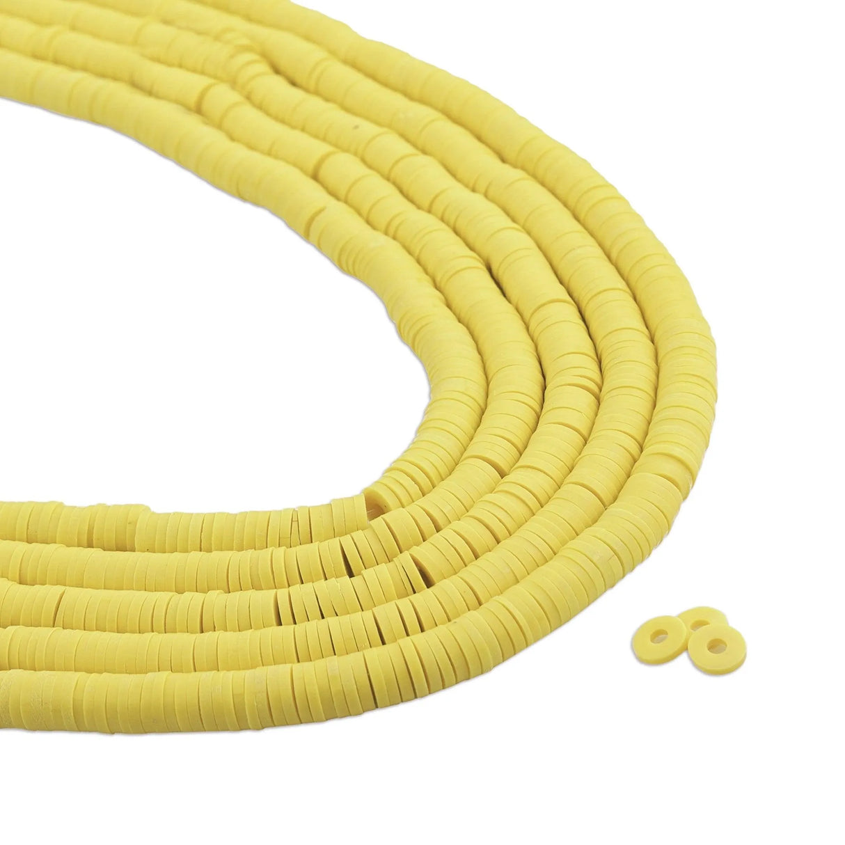 Heishi Polymer Clay Disc Beads 6mm - Pale Yellow (3200 beads - 10 Strands 15")