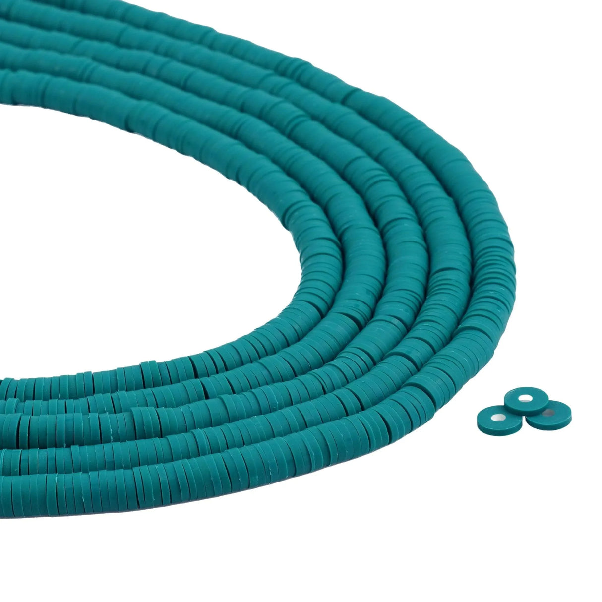 Heishi Polymer Clay Disc Beads 6mm - Sea Green (3200 beads - 10 Strands 15")