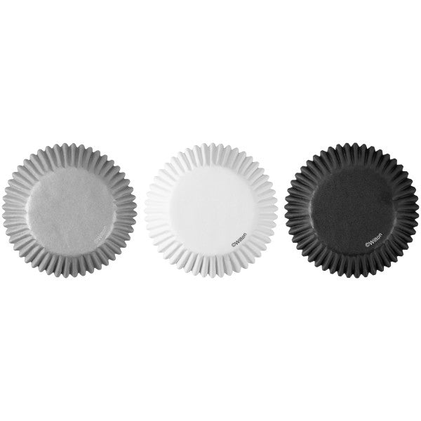 Wilton Black, Silver and White Cupcake Liners, 75-Count