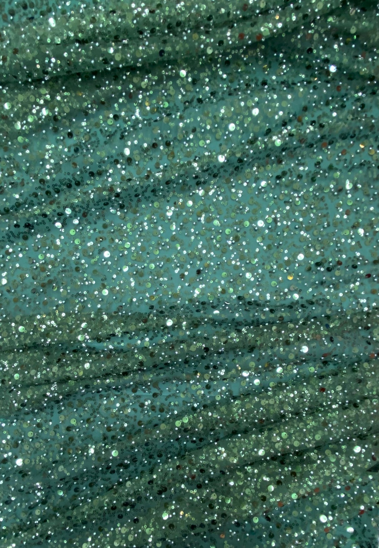 BPS Mesh Lace Polyester Fabric - Hunter Green Beads, Pearls, Sequins, 60" Width (1 Yard)