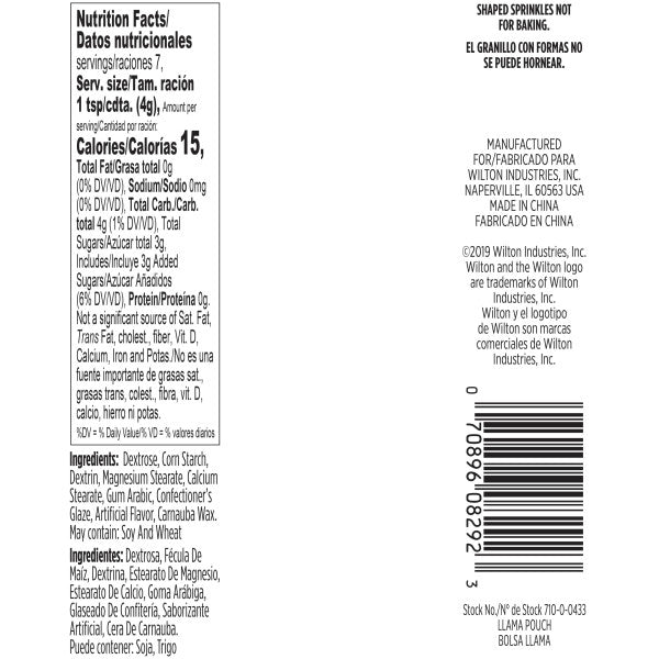 Wilton White Llama Sprinkles – 1 oz.