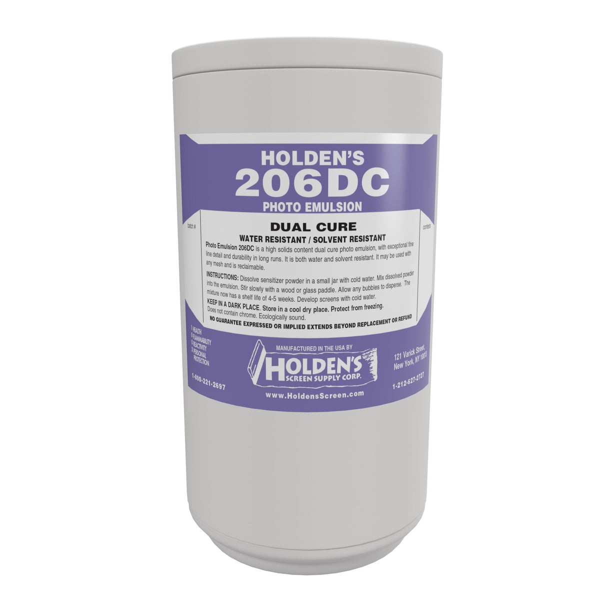 206 DC Dual Cure Photo Emulsion - Water And Oil Resistant, Screen Printing Emulsion (Quart)