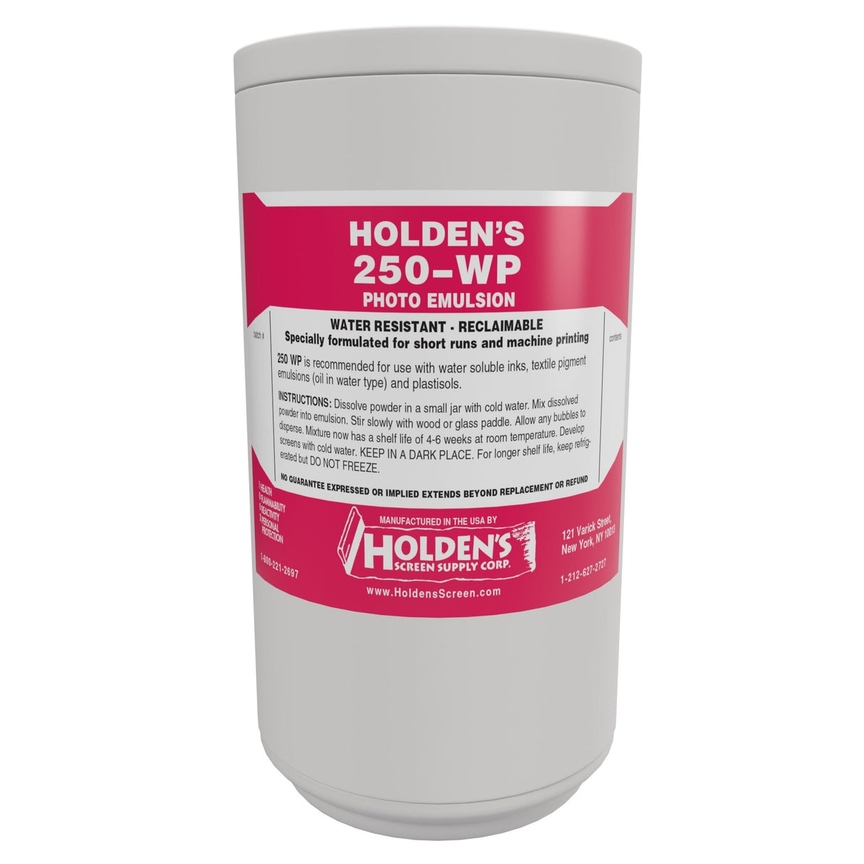 Holden'S 250 Diazo Photopolymer Emulsion Fabric - Water-Based Textile Printing, High Water Resistance (Quart, Gallon)