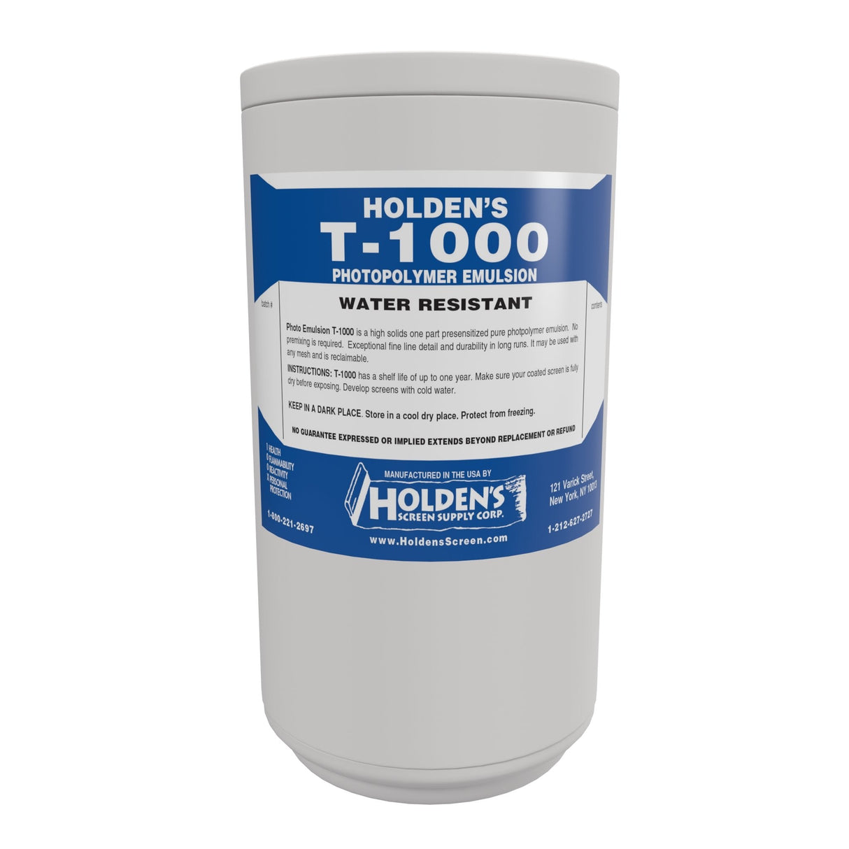T-1000 Pure Photopolymer Emulsion Fabric - Water-Based & Plastisol Ink Systems, Pure SBQ Emulsion, High-Quality Screen Printing (Quart)