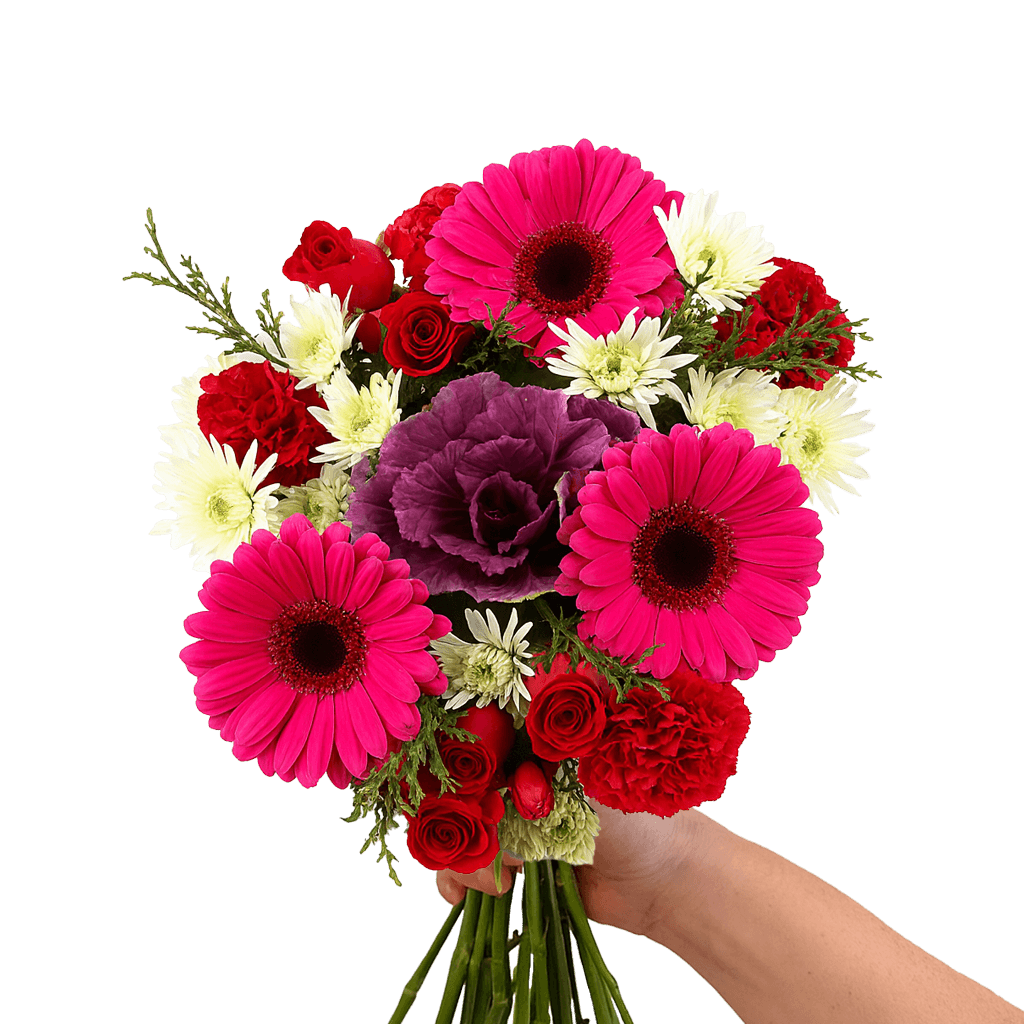 Festive Purple Christmas Flower Bouquet Fresh Holiday Arrangement