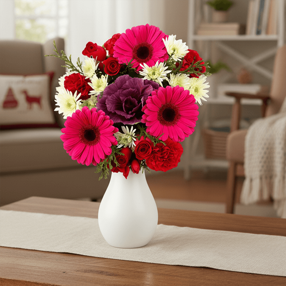 Happy Hanukkah Bouquets Blue White Holiday Flower Arrangement Festive Winter Floral Centerpiece