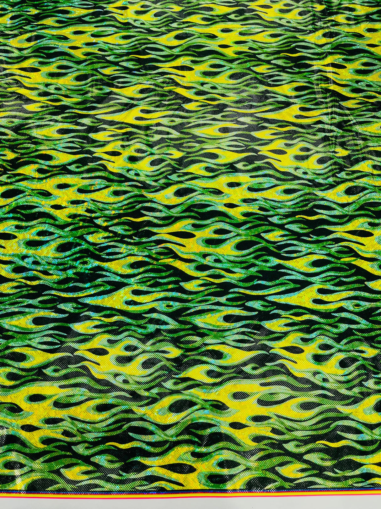 Holographic Flames Nylon Spandex Fabric - Holographic Flames, 58" Width (1 Yard)