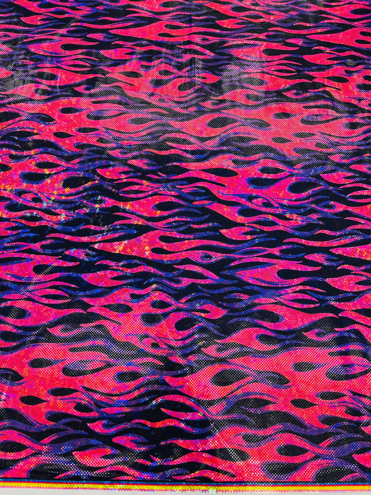 Holographic Flames Nylon Spandex Fabric - Holographic Flames, 58" Width (1 Yard)