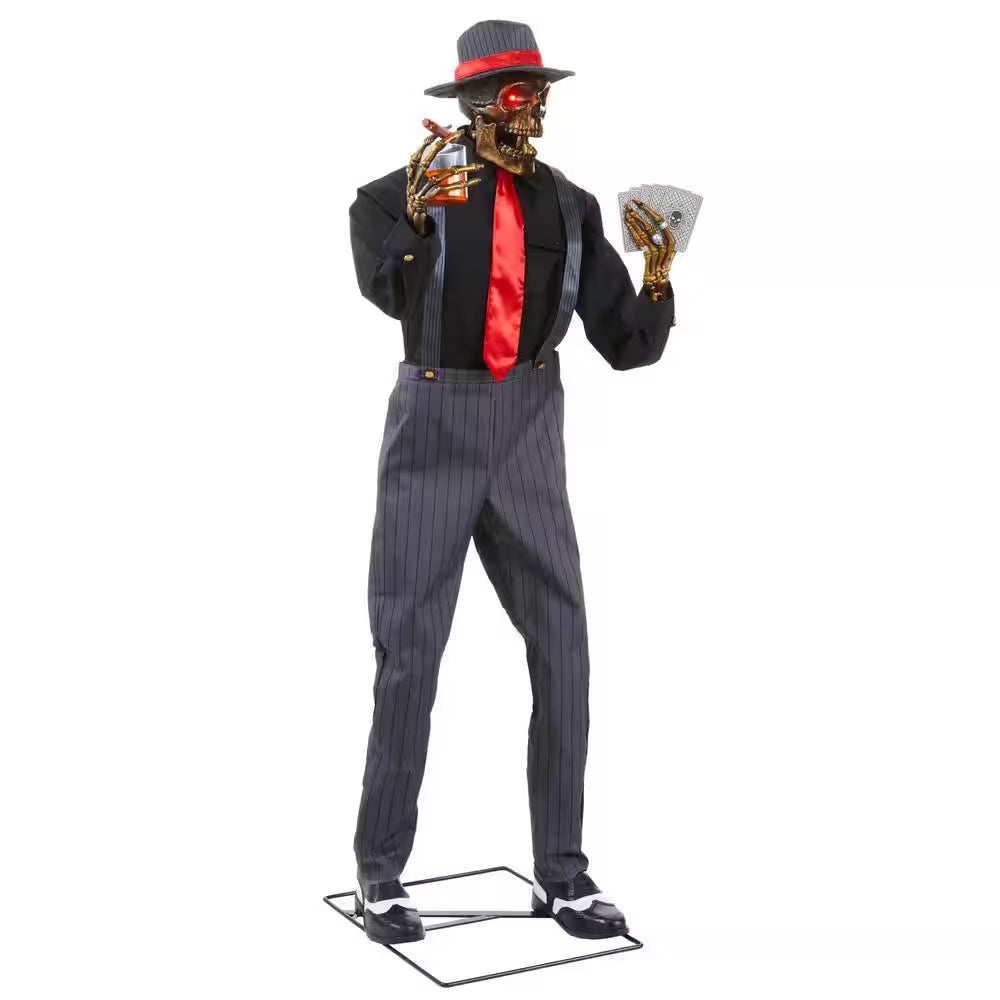 Grave and Bones Animated Jack of Spades Halloween Decoration 6.5 Feet