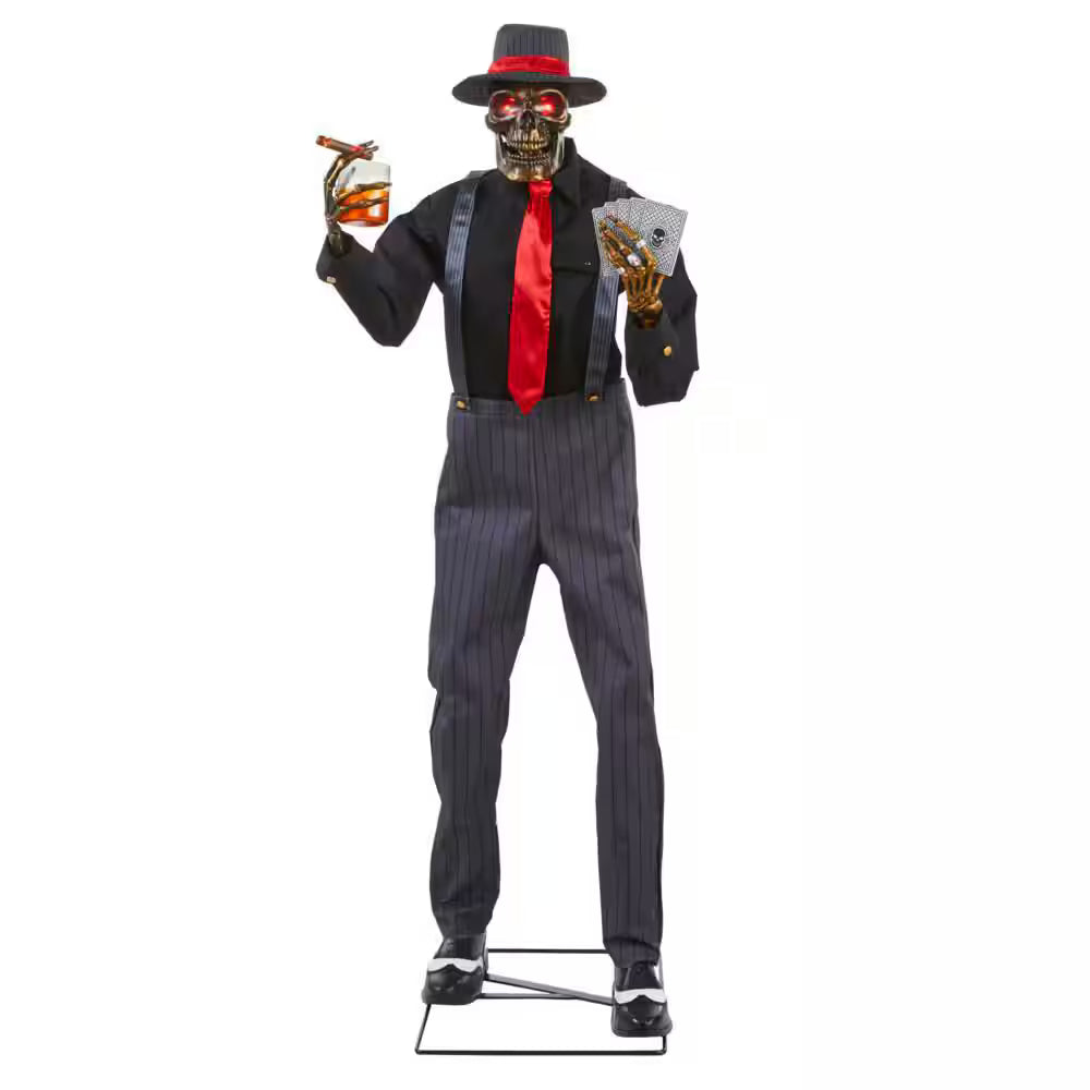 Grave and Bones Animated Jack of Spades Halloween Decoration 6.5 Feet