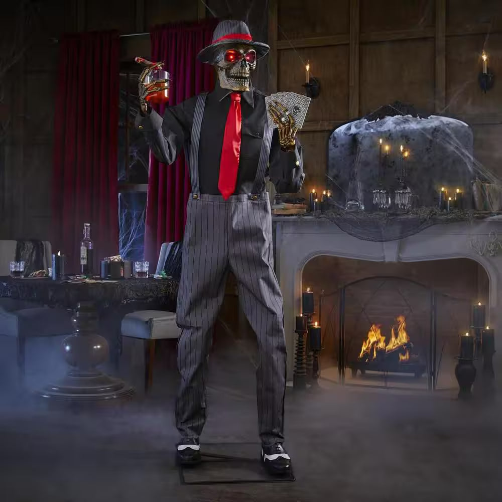 Grave and Bones Animated Jack of Spades Halloween Decoration 6.5 Feet