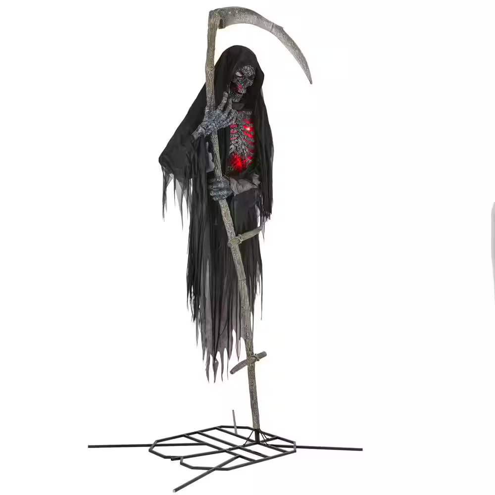 Grave and Bones Color Changing LED Levitating Reaper Halloween Decoration 12 Feet