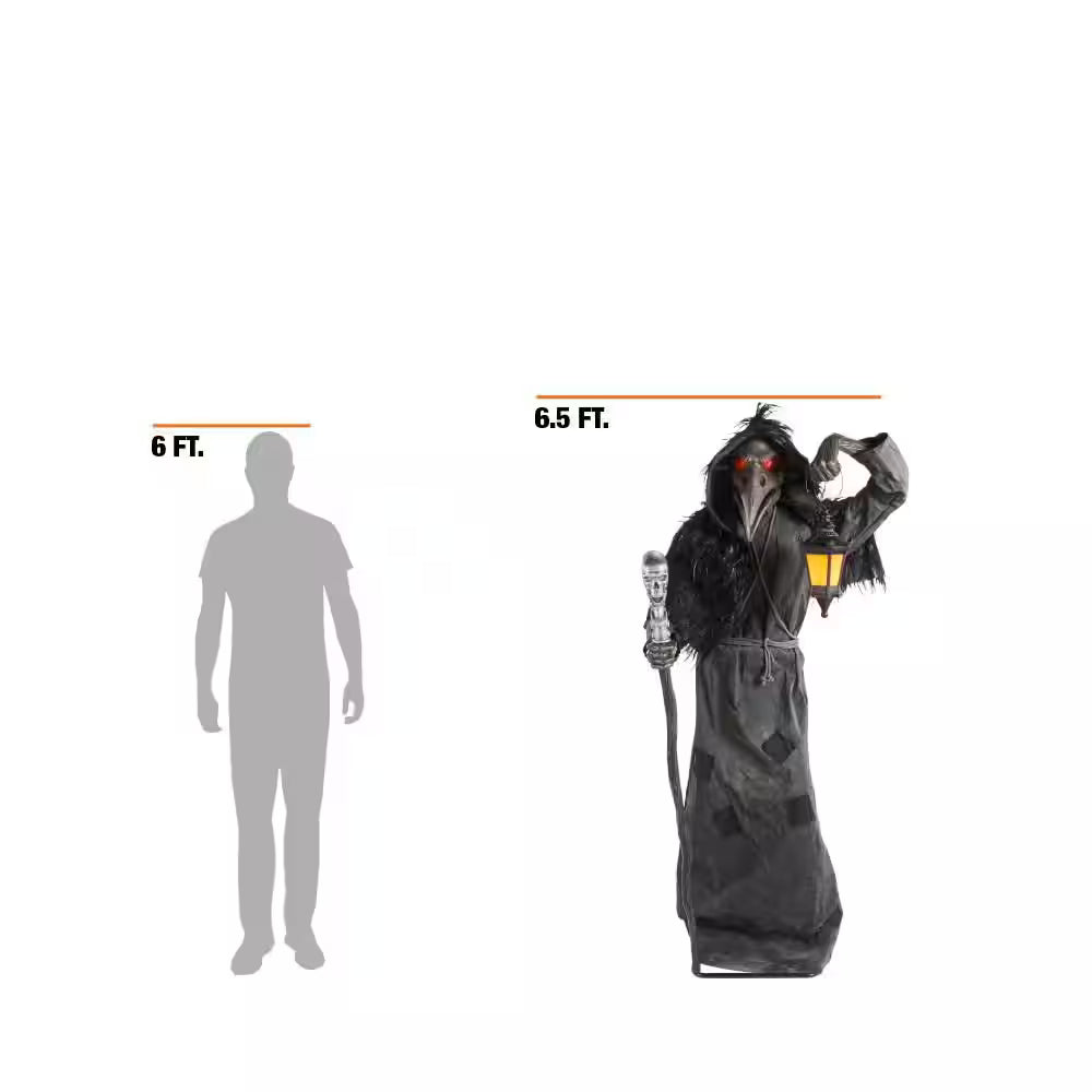 6.5-ft Gruesome Grounds Animated LED Raven Halloween Decoration