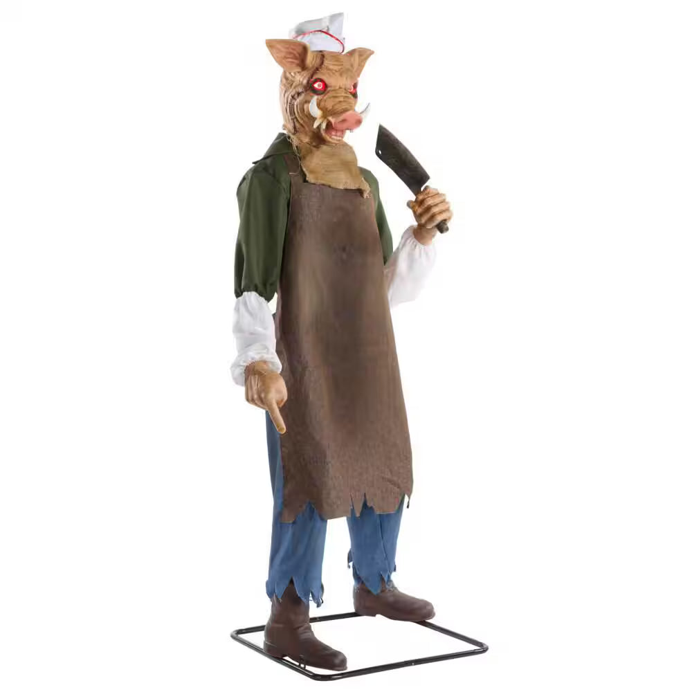 6.5-ft Gruesome Grounds Animated LED Butcher Halloween Decoration
