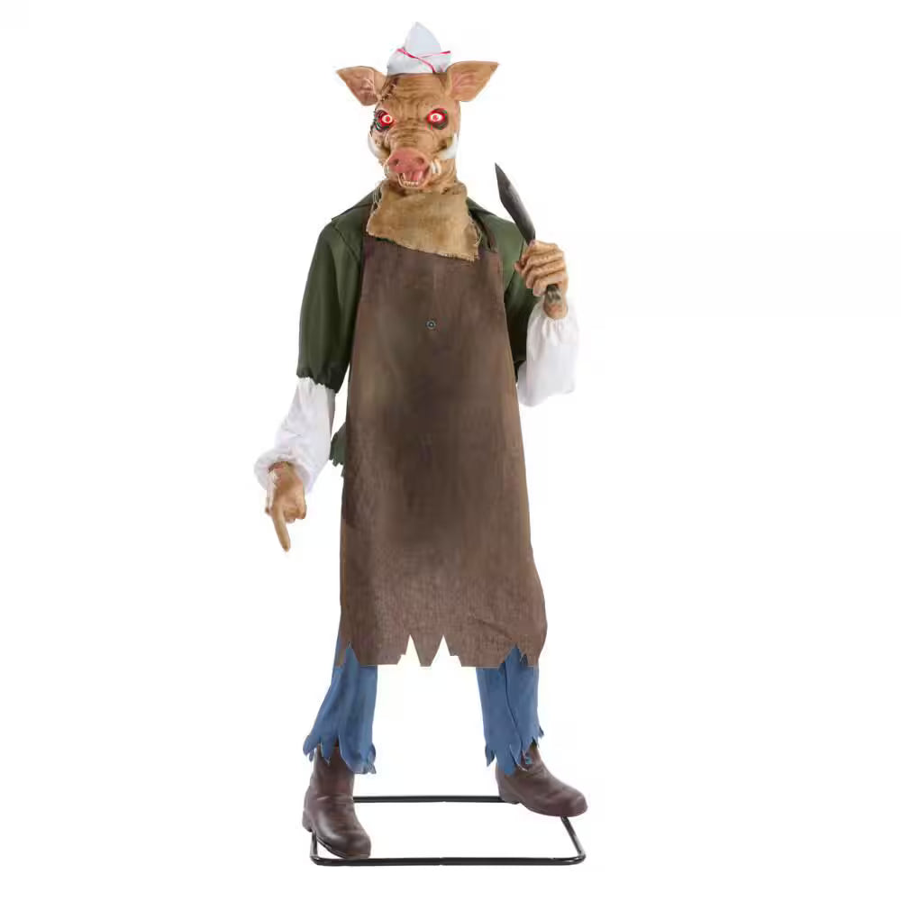 6.5-ft Gruesome Grounds Animated LED Butcher Halloween Decoration