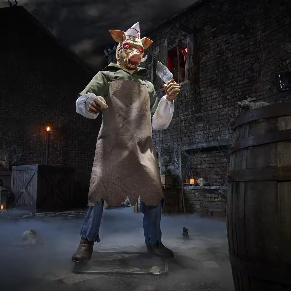 6.5-ft Gruesome Grounds Animated LED Butcher Halloween Decoration