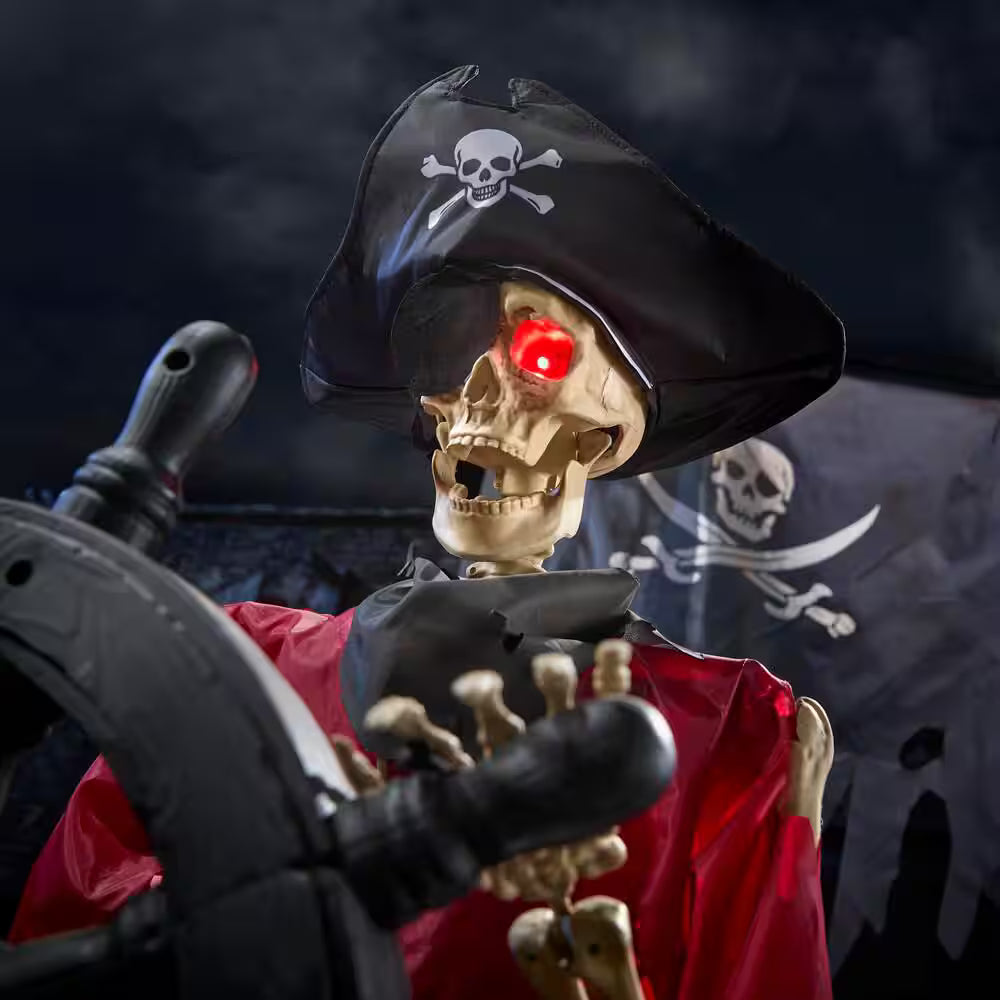 Dead Water Animated LED Pirate Ship Halloween Decoration 9.5 Feet