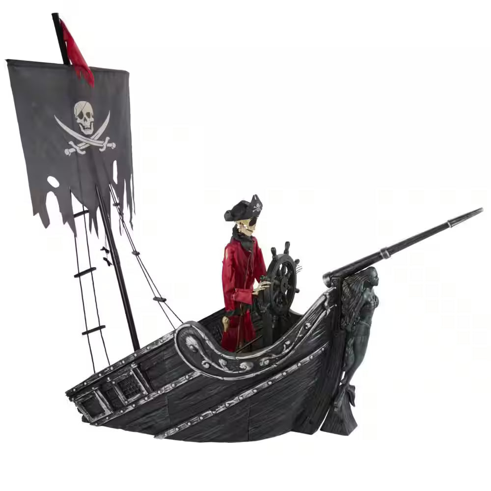 Dead Water Animated LED Pirate Ship Halloween Decoration 9.5 Feet