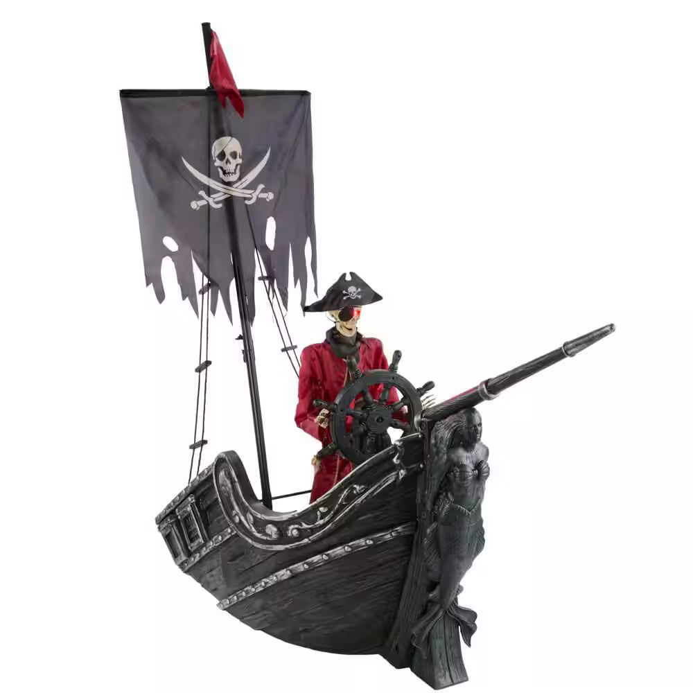 Dead Water Animated LED Pirate Ship Halloween Decoration 9.5 Feet