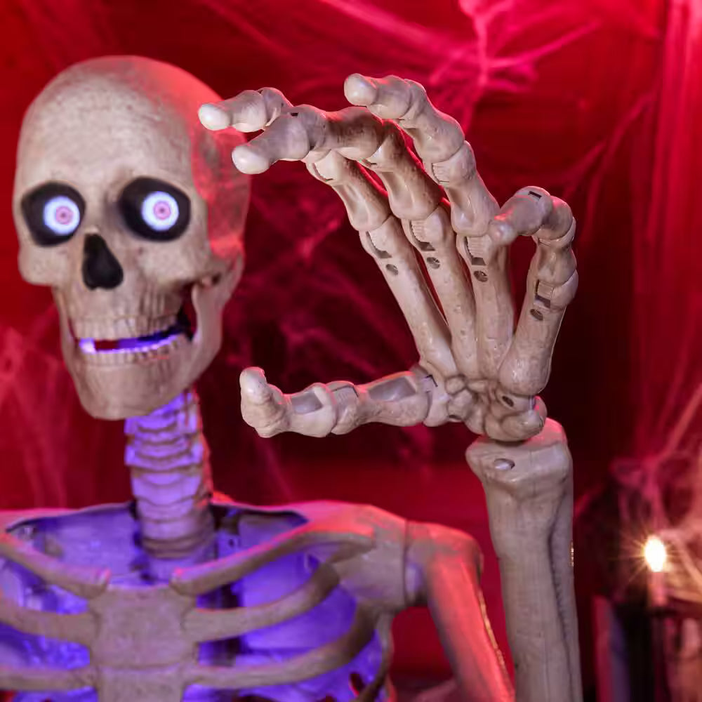 Controlled Ultra Skelly Animated LED Skeleton Halloween Decoration 6.5 Feet