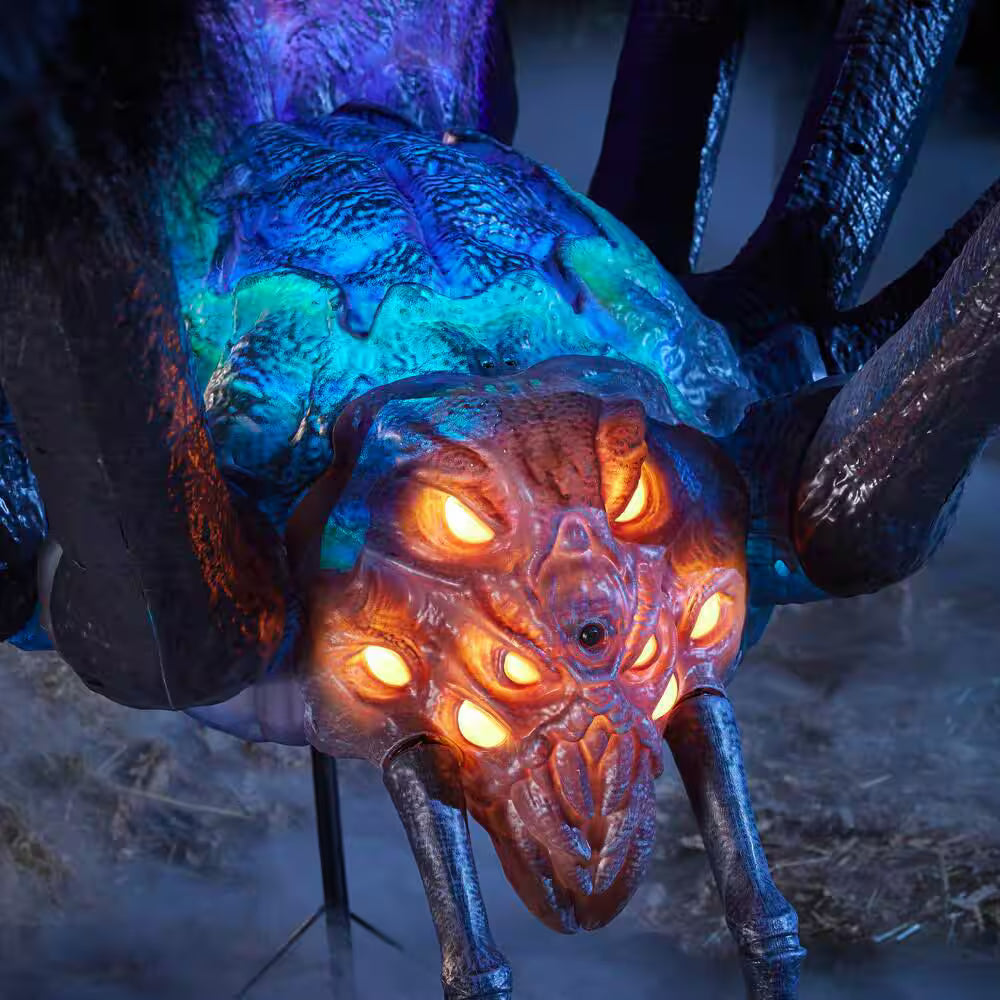Gruesome Grounds Giant LED Arachnophobia Spider Halloween Decoration 9.5 Feet