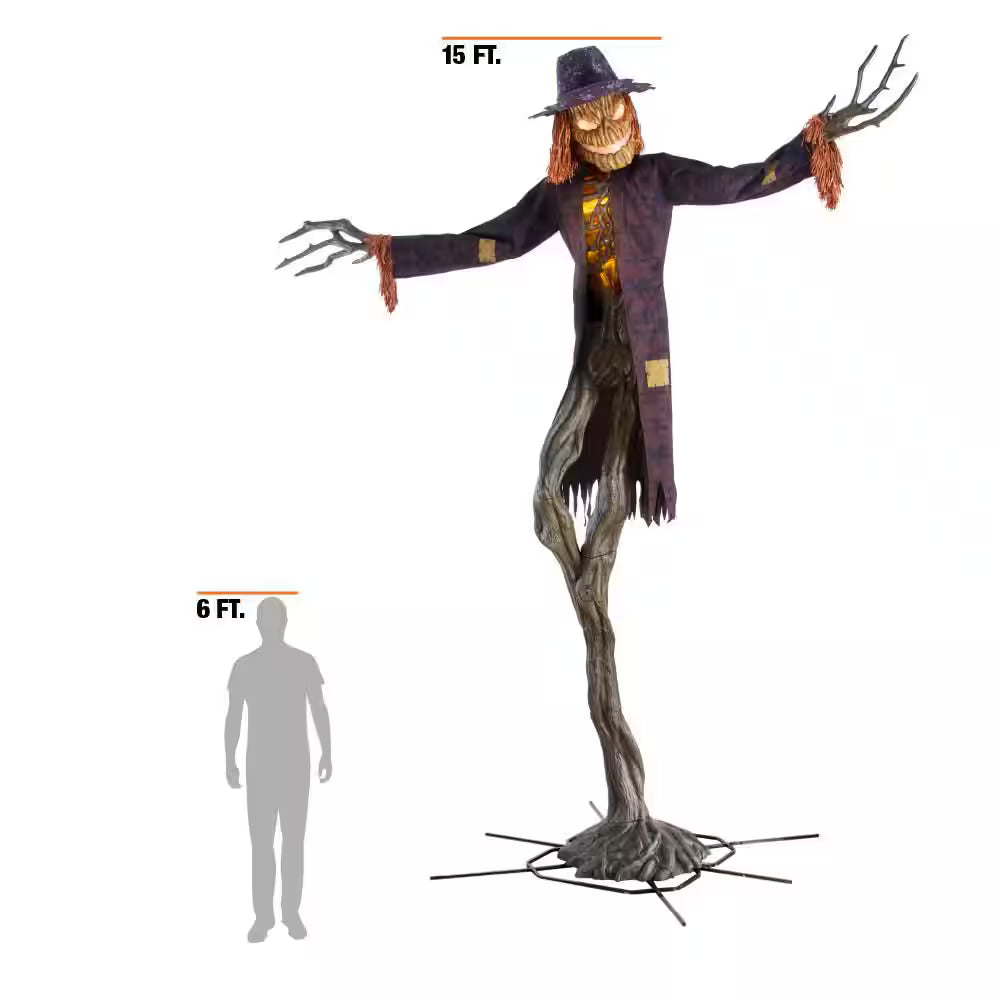Gruesome Grounds Giant Animated LED Worricrow Halloween Decoration 15 Feet