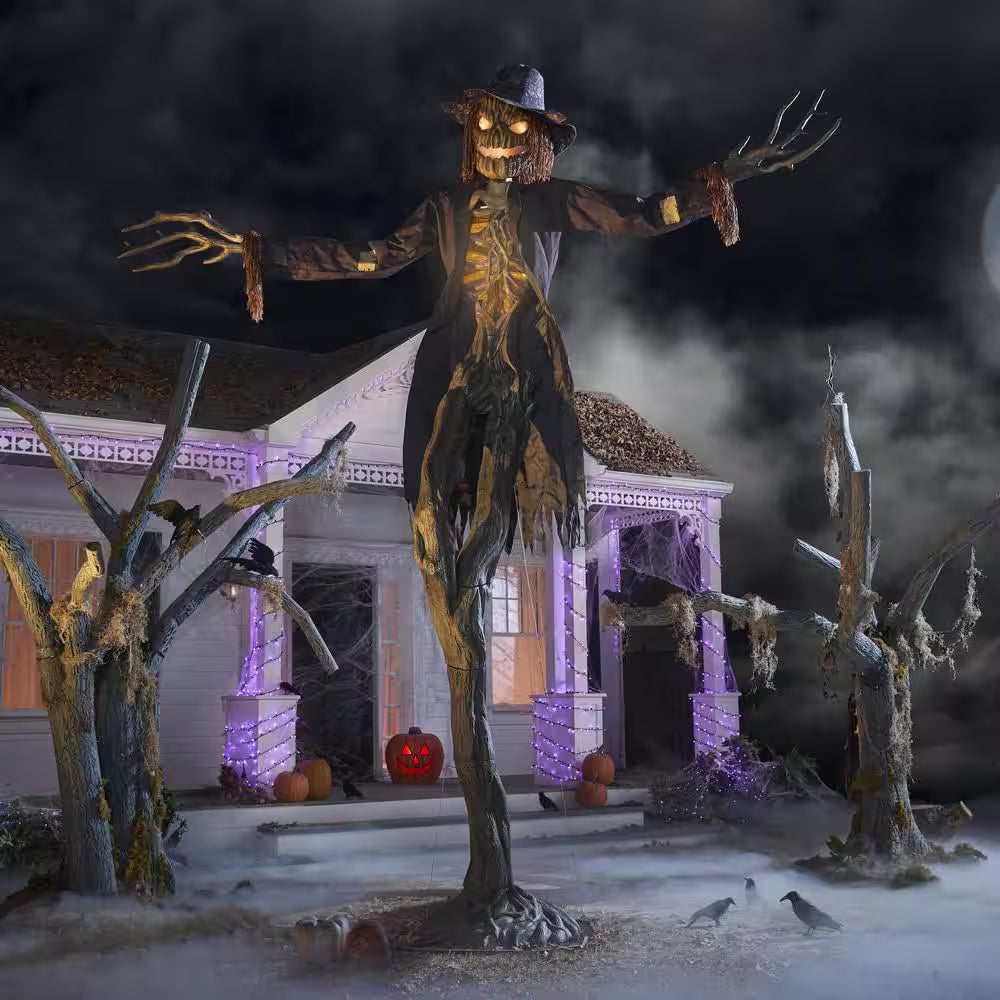 Gruesome Grounds Giant Animated LED Worricrow Halloween Decoration 15 Feet