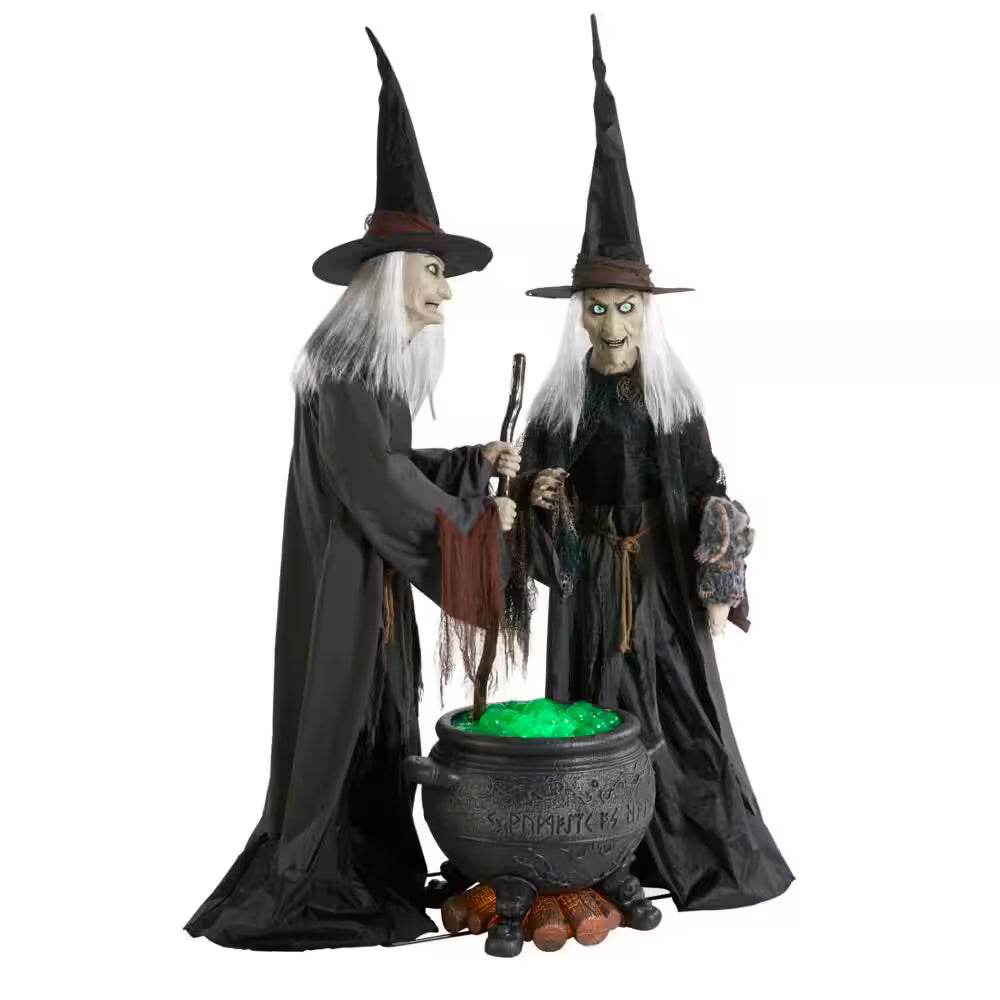 6.5-ft Gruesome Grounds Animated LED Witches Scene Halloween Decoration